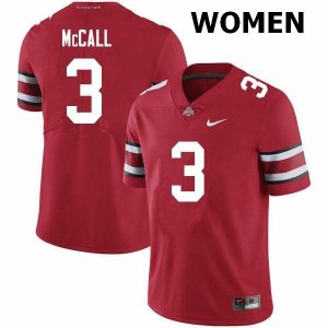 NCAA Ohio State Buckeyes Women's #3 Demario McCall Scarlet Nike Football College Jersey JVI6445HK